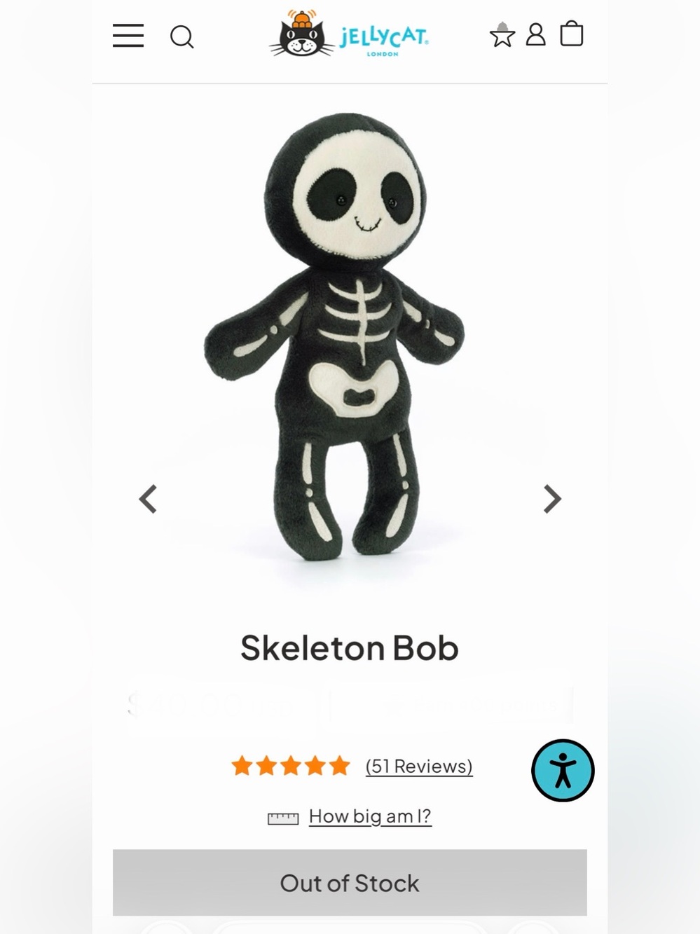 Jellycat Skeleton Bob